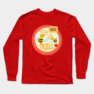 BEE MY VALENTINE with red heart Long Sleeve T-Shirt